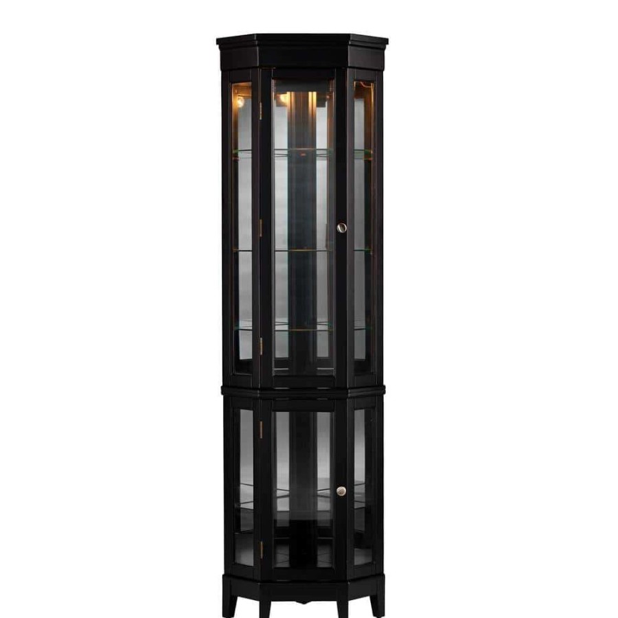 Kitchen & Dining Room Furniture * | Carlotta Black China Cabinet By Southern Enterprises