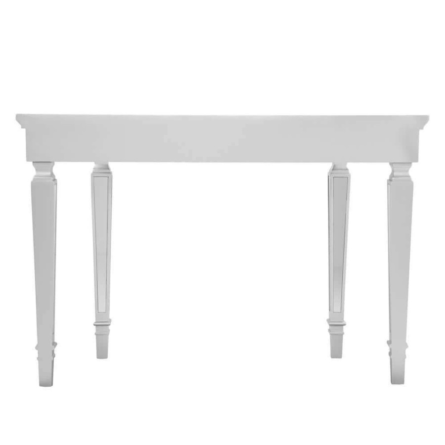 Living Room Furniture * | Bardot 45 In. Matte Silver Standard Half Moon Mirrored Console Table By Southern Enterprises