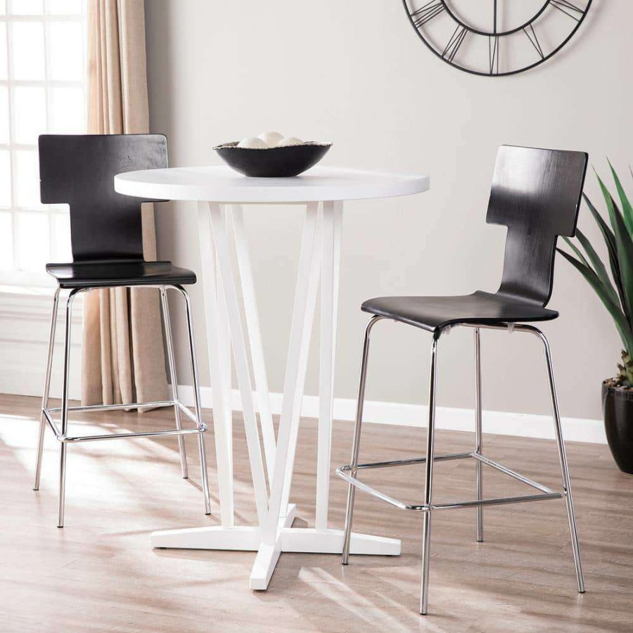 Kitchen & Dining Room Furniture * | Zarven White Bar Height Table By Southern Enterprises