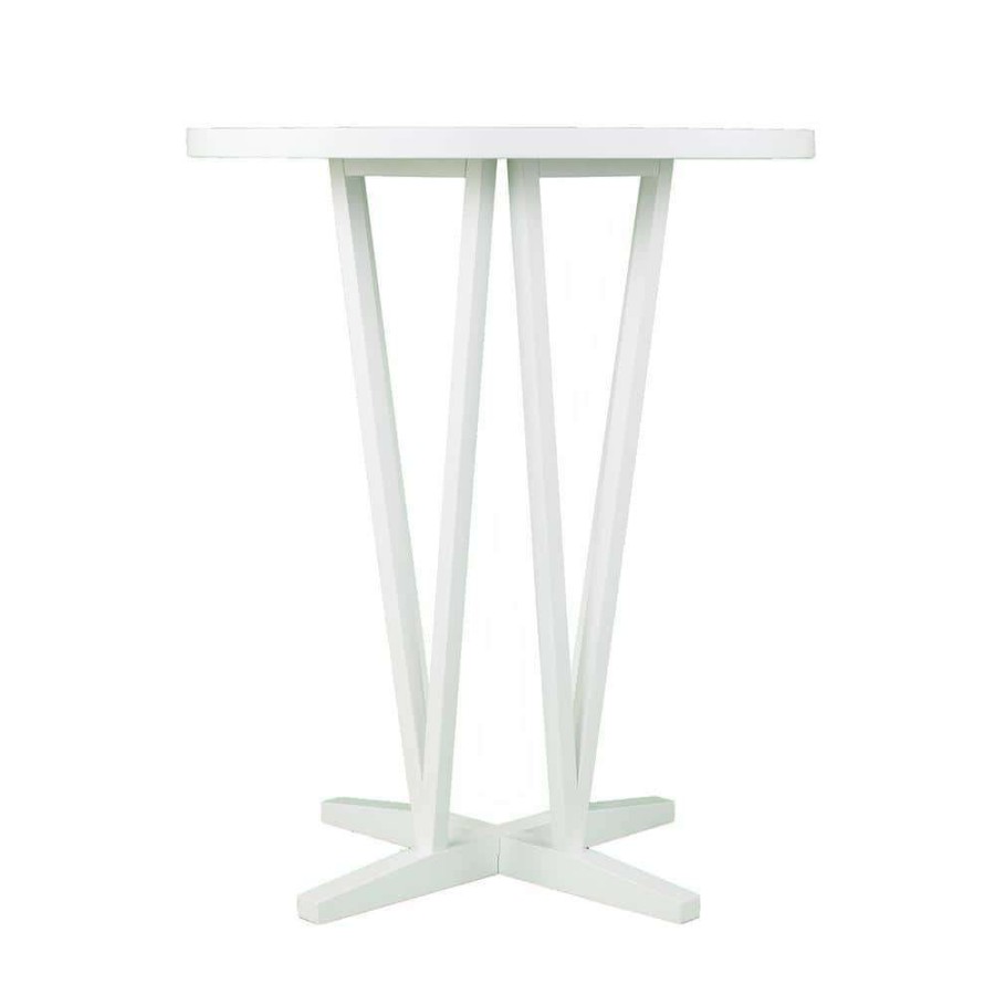 Kitchen & Dining Room Furniture * | Zarven White Bar Height Table By Southern Enterprises