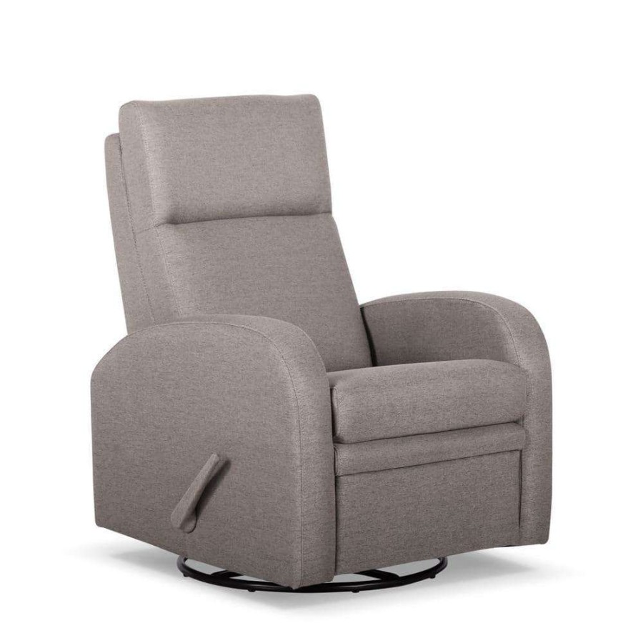 Living Room Furniture * | Light Gray Fabric Glider Swivel Recliner(Set Of 1) By Huluwat