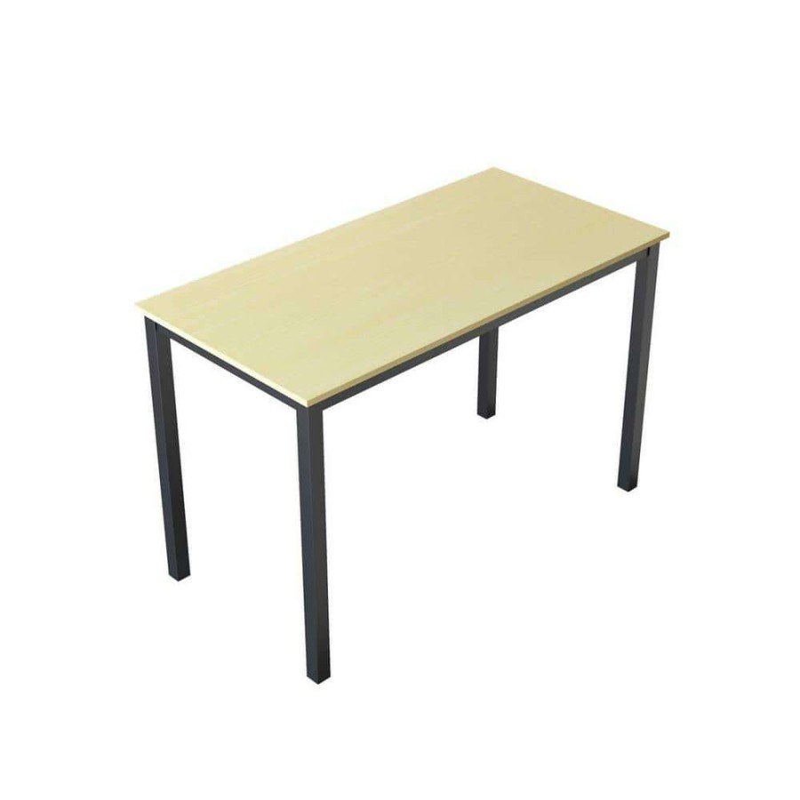 Home Office Furniture * | 47 In. Rectangular Yellow Particleboard No Drawer Computer Desk With Metal Table Legs By Huluwat