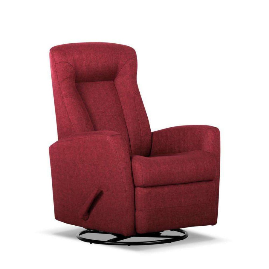 Living Room Furniture * | Red Fabric Glider Swivel Recliner(Set Of 1) By Huluwat