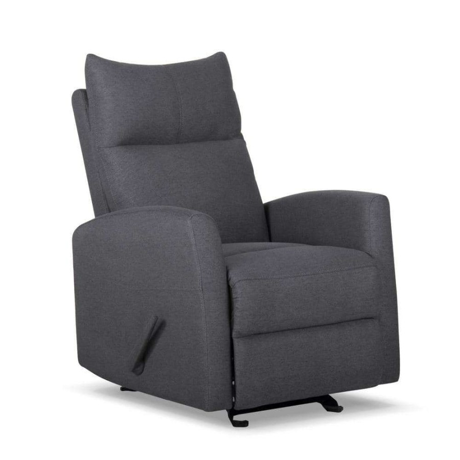 Living Room Furniture * | Gray Fabric Handle Glider Recliner(Set Of 1) By Huluwat