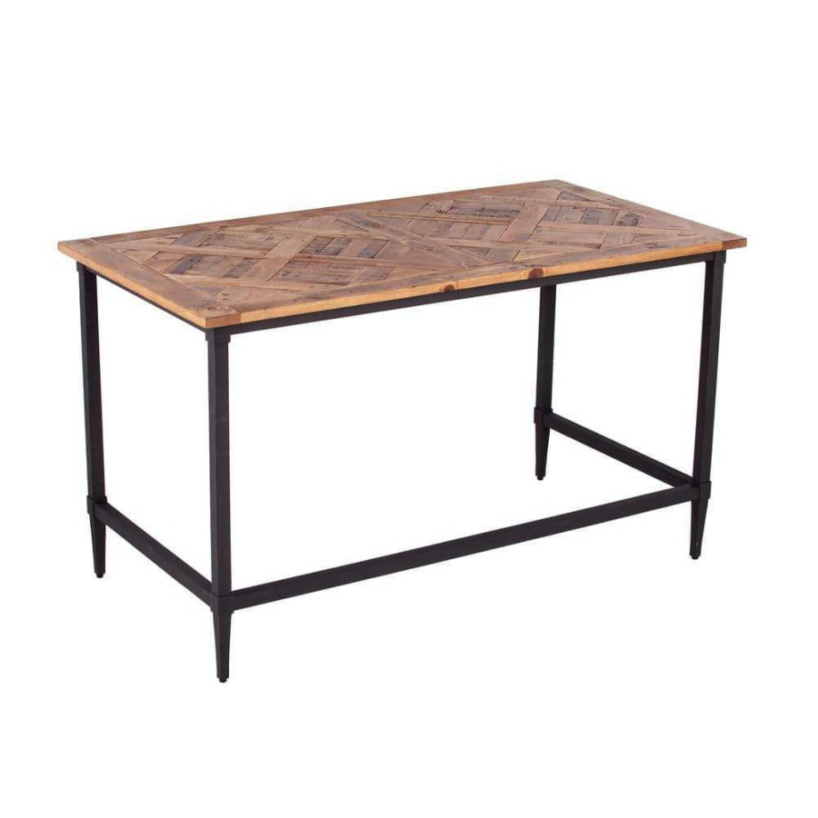 Home Office Furniture * | Marenna 52.5 In. Natural Finish Reclaimed Wood Writing Desk By Southern Enterprises