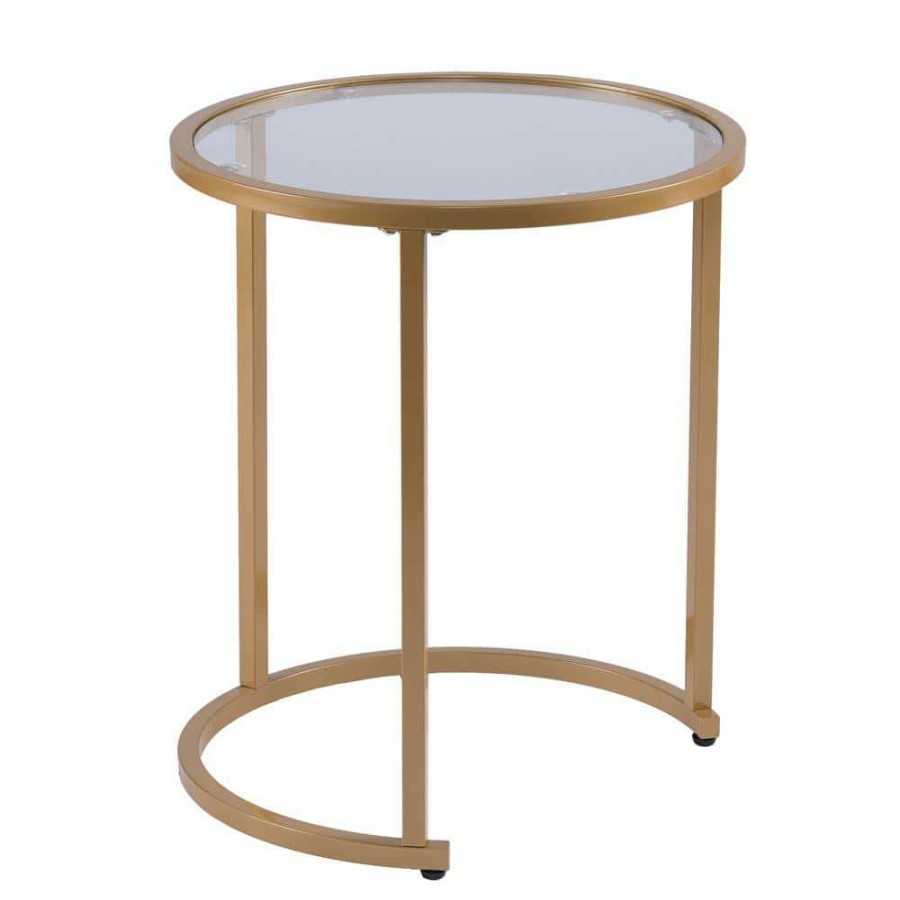 Living Room Furniture * | Narita Gold Glam Nesting Side Table (Set Of 2) By Southern Enterprises