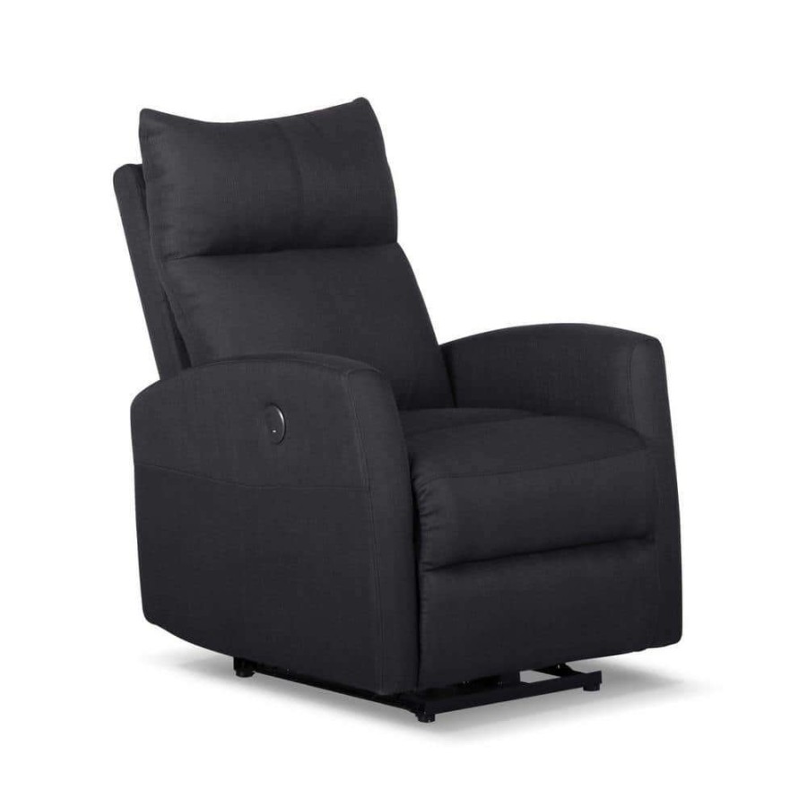 Living Room Furniture * | Dark Gray Fabric Power Usb Recliner(Set Of 1) By Huluwat