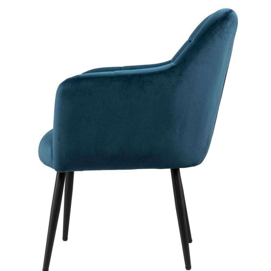 Living Room Furniture * | Taymount Blue Fabric Armchair By Southern Enterprises