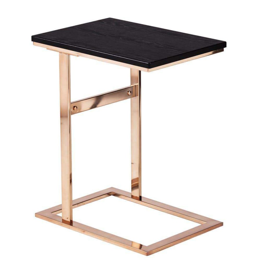 Living Room Furniture * | Messon Black And Champagne Contemporary C-Table By Southern Enterprises