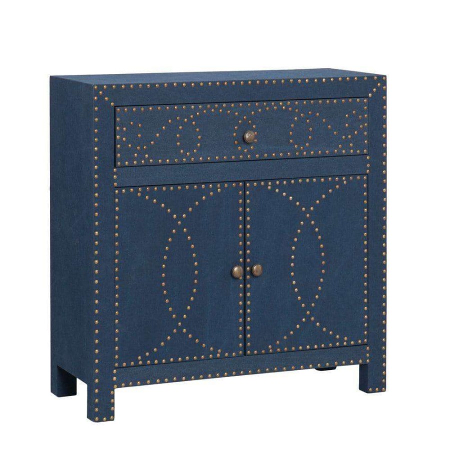 Living Room Furniture * | Elna Navy Storage Cabinet By Southern Enterprises