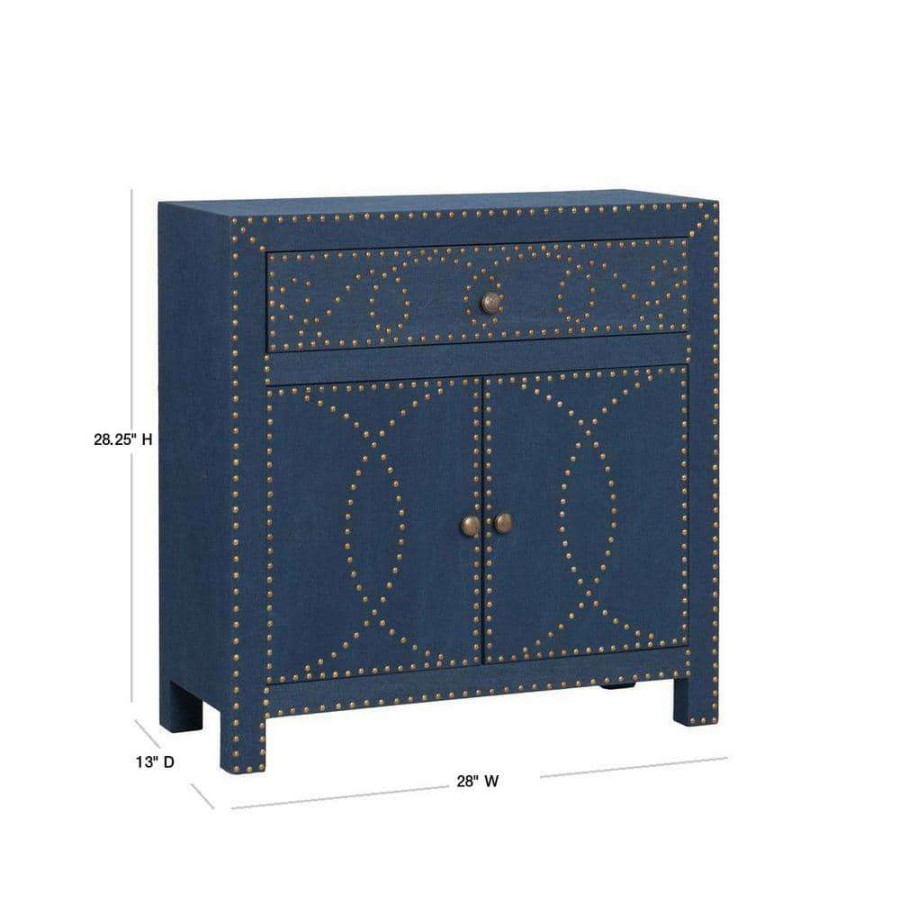 Living Room Furniture * | Elna Navy Storage Cabinet By Southern Enterprises