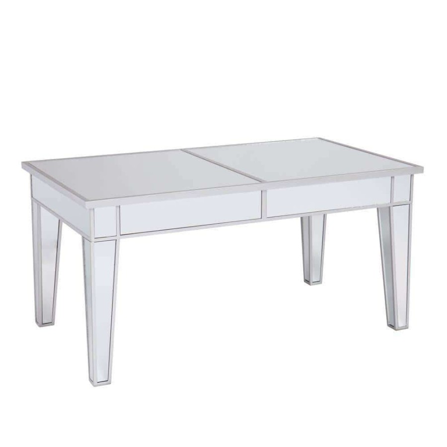 Living Room Furniture * | Ethel 24 In. Silver Medium Rectangle Wood Coffee Table By Southern Enterprises