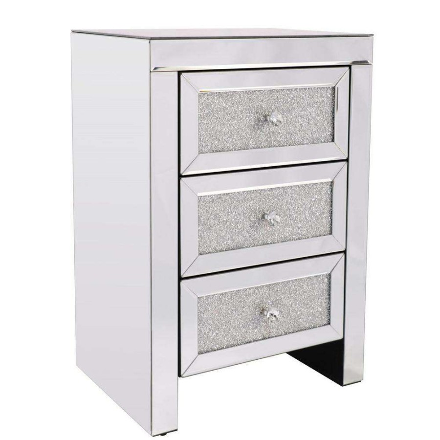 Bedroom Furniture * | 3-Drawer Silvery Nightstand (26 In. X 13.7 In. X 17.7 In.) By Huluwat