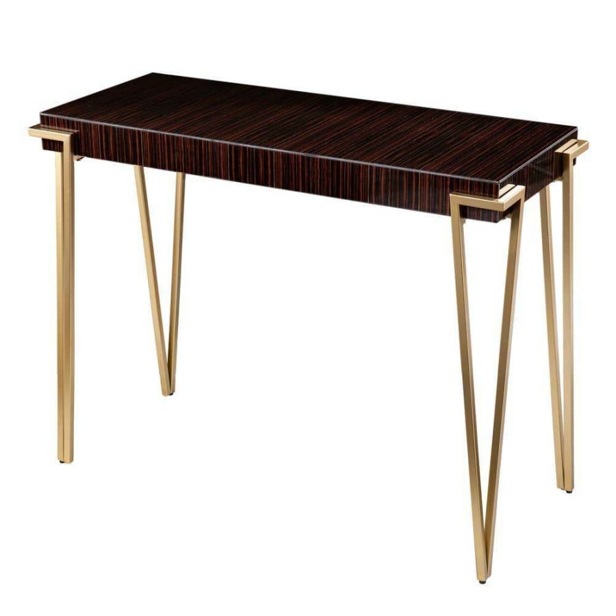 Living Room Furniture * | Broadwick 17.25 In. Brown Rectangle Glass Console Table By Southern Enterprises